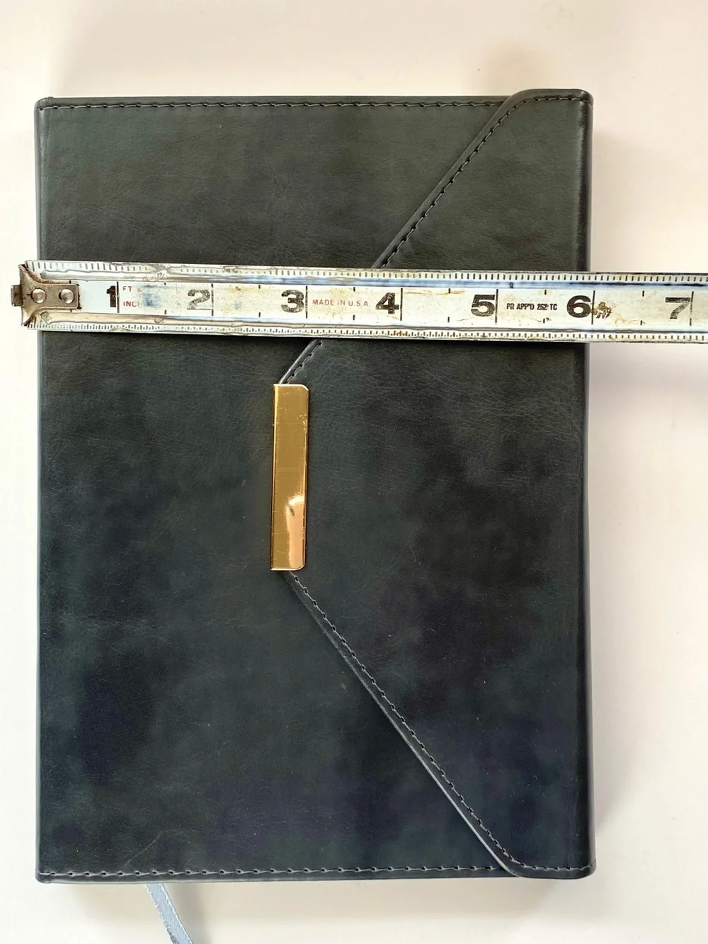 ✨NEW Unisex Marbled Grey Faux Leather Lined Journal with Gold Snap Closure